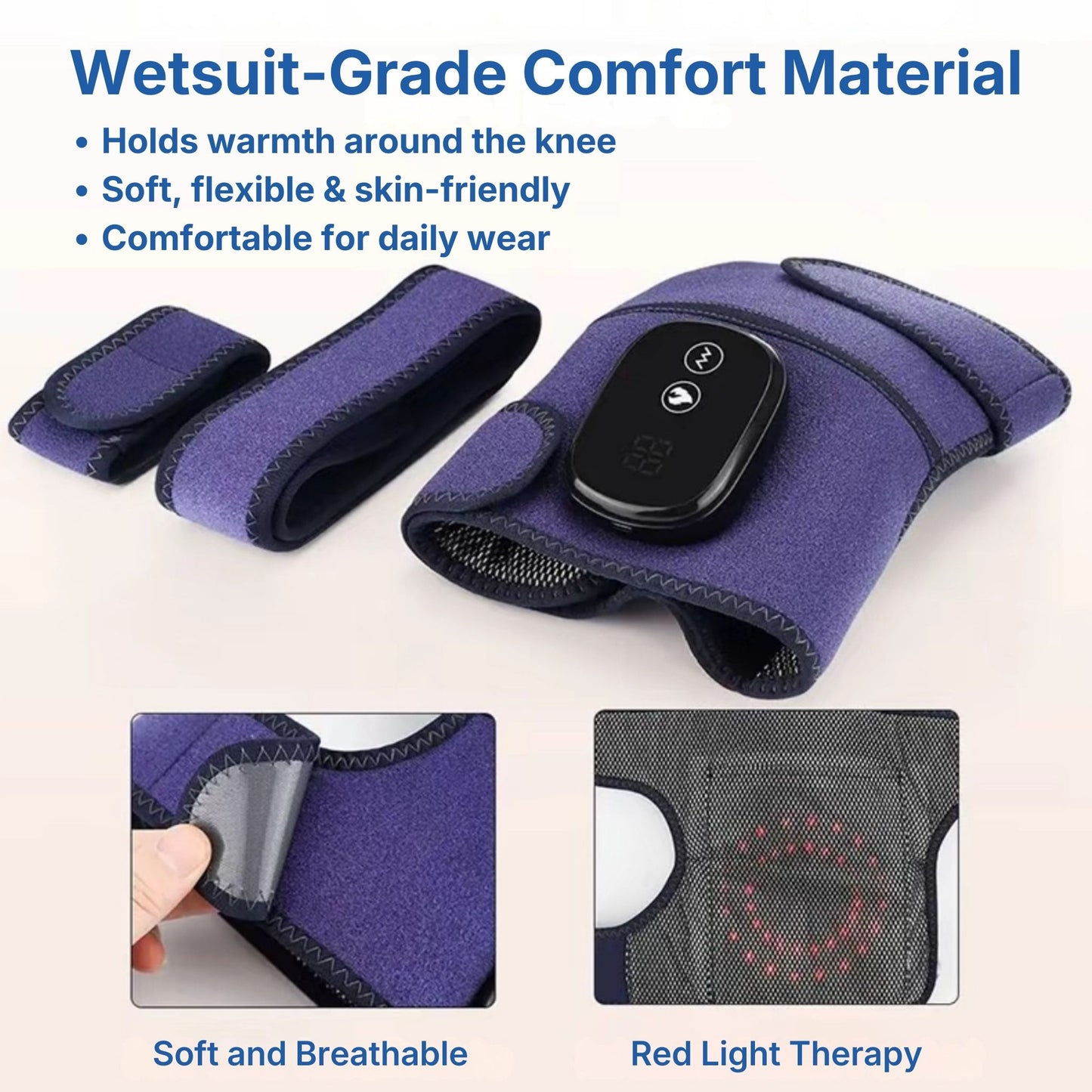 Red Light Therapy for Knee Pain & Stiffness + Heating + Massage