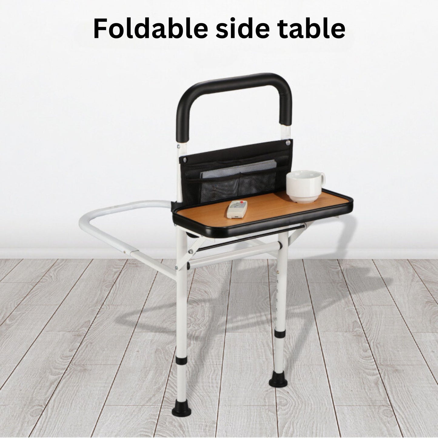 SilverGrip™ Bedside Support with Foldable SideTable, Sensor Light and Ground Support